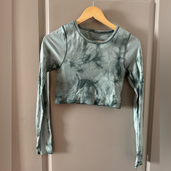Lululemon Ebb to Street Long Sleeve Shirt Marble Dye Tidewater Teal size 6 - Picture 4 of 4